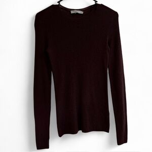 Vince Ribbed Crewneck Sweater - Plum 100 % cashmere